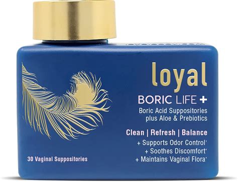 Loyal Boric Life Plus - Boric Acid with Aloe & FOS Loyal The Helper Vaginal Suppository Applicators Loyal in My [PH]EELS Feminine pH Test Strips 3-5.5 Loyal Tea Tree Oil Suppository Melts ; Size : 30 Count : 30 Count : 15 Count : 100-Test Roll : 12 Count : Form : Suppository : Suppository : Applicator : Strip : Suppository : Product Description .... 