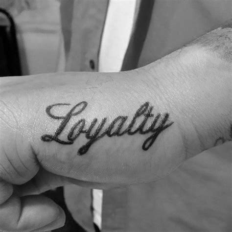 Loyalty tattoos for guys. 6. Wolf Tattoo. Men who value loyalty, protection, and family are drawn to wolf tattoos because this animal often represents such characteristics. The animal mostly lives in a pack, and its survival and strength are dependent upon the other members. This tattoo concept reminds of the importance of family bonds and the need to be with their ... 