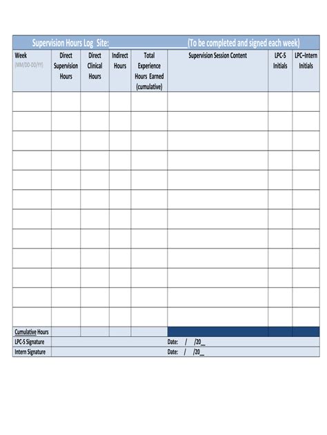 Lpc Hours Log Template Excel Fill Out and Sign Printable PDF Template