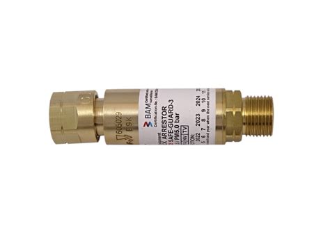 Lpg flashback arrestor.  These arrestors with multiple safety functions provide optim...