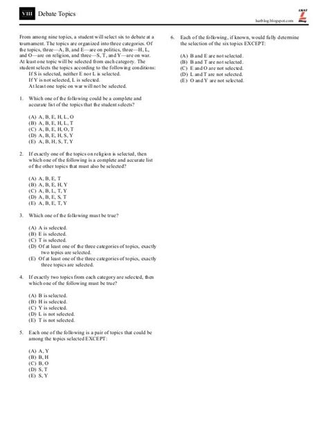 Lsat Blog Free Lsat Logic Games