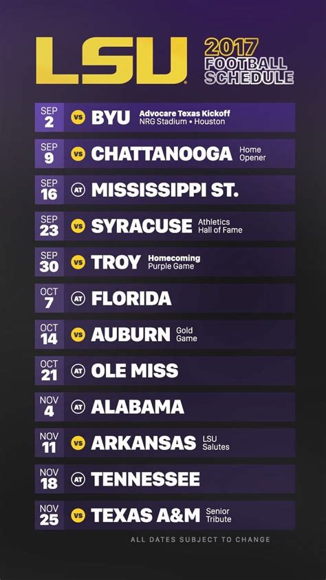 Lsu 2005 football schedule. The Official Athletic Site of the LSU, partner of WMT Digital. The most comprehensive coverage of LSU Football on the web with highlights, scores, game summaries, schedule and rosters. 