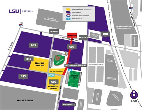 North Stadium Road, Baton Rouge, Los Angeles 70893 ... South Gourrier Lot, and Golf Course Areas and is indicated with the color purple on the official parking map on LSU Sports website. Additionally, LSU has partnered with Waze to help fans find the best route to their parking lot. To navigate directly to your parking lot and get real-time .... 
