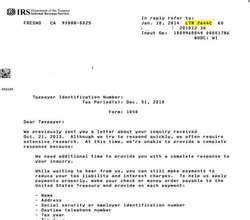 This IRS letter provides your payment amount, the 