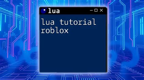 Lua roblox scripts.  Dive into our lua tutorial roblox to master essential commands with...