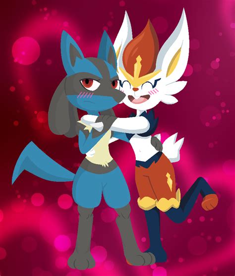 Lucario x cinderace. Headcanon #6: Cinderace and Lucario often train together. Sometimes Cinderace is being playful and he tries to flirt with Lucario. At first Lucario is annoyed because he wants to focus on training but eventually he gives up because he can't resist his cute boyfriend. 4. 