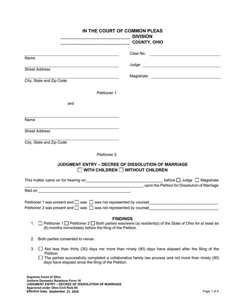 Lucas county ohio dissolution of marriage forms. Domestic Relations Division Schedule Forms ...