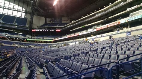 Lucas oil live seat view. Row & Seat Numbers. For most events, rows in Section 138 are labeled 1W, C-Z, AA-QQ, 21-22, 24W. There is wheelchair seating betweeen Rows 1W and C. For football games, row 1 is usually the first row. An entrance to this section is located at Row 24W. Row 21 has 13 seats labeled 1-13. Row 22 has 2 seats labeled 12-13. 