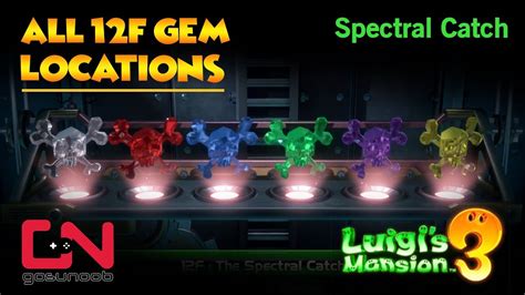 Luigi’s Mansion 3: The Spectral Catch — 12F Gems. White Gem. In the large area outside the elevator, dubbed the Grotto Lounge, head to the bottom left area. …