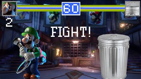 Luigi's mansion 3 trash can fight. Floor 11. After the cutscene, pull the curtain on the east wall, then dark-light the wall to reveal a door. Through it, take the door in the northwest corner of the room to reach a hallway. You will need to defeat the ghost in the trash can first like you have before, then go inside the door on the right. In this room, Luigi gets flipped around ... 