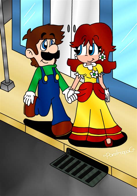 This time, I did it with Mario characters ! I looove Luigi x Daisy here ! I think their names could be Maria, Prince Pear, Louisia and Prince Dandelion !