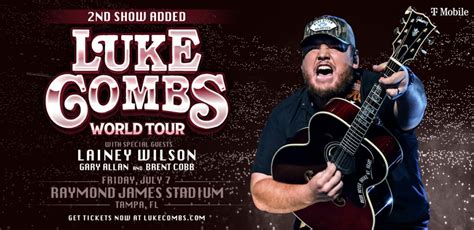 Luke combs tampa start time. After selling out huge summer concert at Raymond James Stadium, Luke Combs has added a second date!Luke Combs' massive 2023 World Tour just got a whole lot bigger, with the country singer adding four new stadium dates in July.All four of the new shows are second nights in cities that Combs has already sold out - Foxborough, Mass, … 