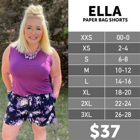 Lularoe Ella Size Chart