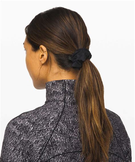 Lululemon Deep Black Coal Camo Multi Uplifting Scrunchie