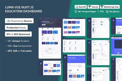 Luma Nuxt NuxtJS Vue Learning Management System Admin Template