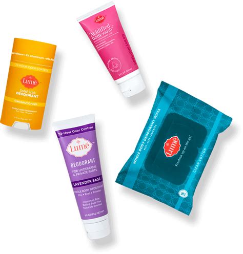 Lumestarterpack.com free. 72. Hours. Our deodorant is also clinically proven to: Exfoliate, visually even skin tone, and reduce the appearance of hyperpigmentation. Brighten skin and reduce skin redness. * Clinical testing conducted by Princeton Consumer Research. Try Lume. Free U.S. Shipping over $25. 