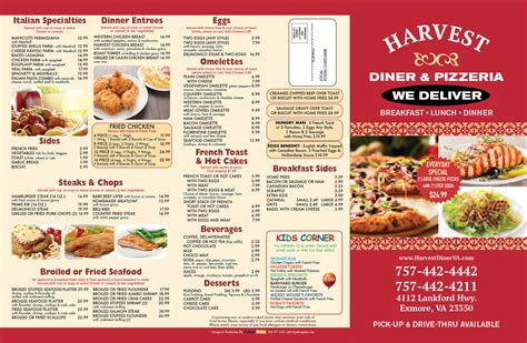 Lunch menu - Country Harvest Restaurant - Diner in …