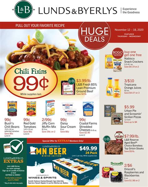 Lunds byerlys ad. The prices are recommended by official retailers. Promotions are time-limited and the expiration dates can be found in the weekly ads or until stocks run out. Weekly ads are for information purposes only. Prices may vary depending on the shop location. Check Lunds & Byerlys ad - valid 12/08 - 12/14/2022. Don't miss special sales for the next ... 