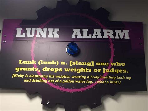 Lunk alarm planet fitness. The lunk alarm. I would rather hear grunting and weight dropping than that overly loud siren. If the point of it is to discourage people from dropping weights loudly and making noise why not put rubber on the floors so the weights don't make as much noise when they drop or even coat the outside of the plates in rubber. 