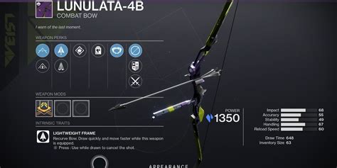 Lunulata-4b god roll. In-depth stats on what perks, weapons, and more are most popular among the global Destiny 2 Community to help you find your personal God Roll. God Roll Finder Flexible tool to find which weapons can drop with specific combinations of perks. Tons of filters to drill to specifically what you're looking for. Roll Appraiser Assess your entire ... 