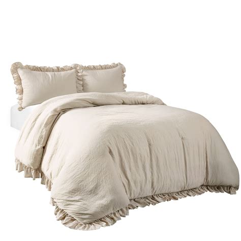 Lush Decor Reyna 3-Piece Ruffled Comforter Bedding Set with King…