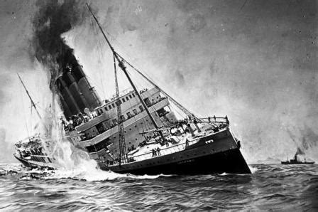 The Lusitania was a famous British steamship of the early 1900s. A German submarine sank the Lusitania in the Atlantic Ocean during World War I . Almost 1,200 people died, including 128 U.S. citizens. Partly because of this attack, the United States entered World War I in 1917.
