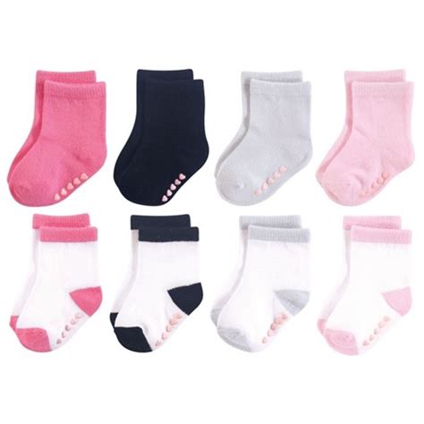 Luvable Friends Unisex Baby Fun Essential Socks, Black Pink