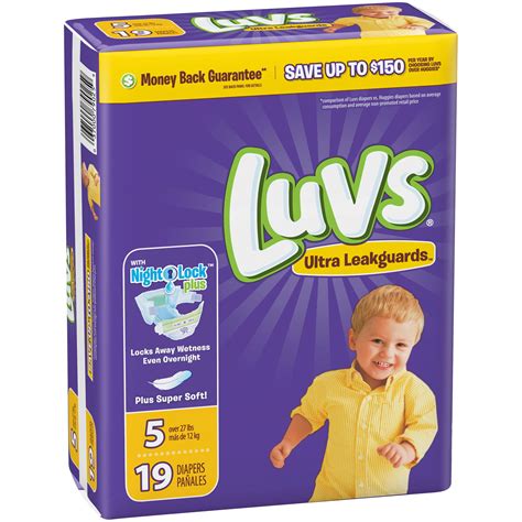 Luvs - Free shipping, arrives in 3+ days. $ 5870. Diapers Newborn/Size 1 (8-14 lb), 252 Count - Luvs Ultra Leakguards Disposable Baby Diapers, ONE MONTH SUPPLY. 6. Free shipping, arrives in 3+ days. $ 4962. Luv Diapers Size 4, 172 Count -Ultra Leakguards Disposable Baby Diapers, ONE MONTH SUPPLY. 3. Free shipping, arrives in 3+ days.