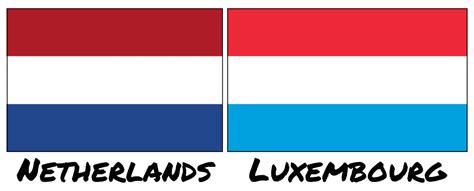 Luxembourg flag vs netherlands vs france.  Several flags around the world...