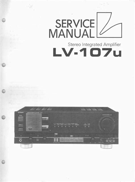 Luxman lv 107 u amplifier service repair manual. - Una guía completa de acupresión jin shin do.