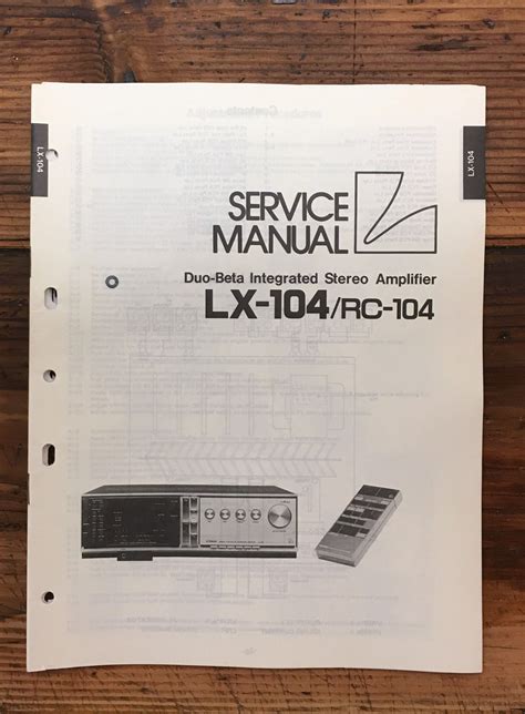 Luxman lx 104 rc 104 service manual. - John deere 568 round baler manual.