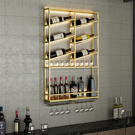 Luxury Metal Kitchen Stackable Gold Wine Bottle & Glass Rack …