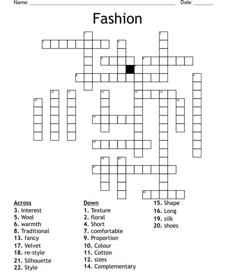 Women's clothing Crossword Clue. The Crossword Solver found 30 answers to "Women's clothing", 5 letters crossword clue. The Crossword Solver finds answers to classic crosswords and cryptic crossword puzzles. Enter the length or pattern for better results. Click the answer to find similar crossword clues . Enter a Crossword Clue. Sort by Length. . 