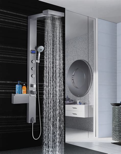 Luxury shower system. Buy Digital Shower Set Luxury Black Gold Thermostatic Shower System Rainfall Spa Shower Head Brass Bathtub Faucet Digital Shower Set at Aliexpress for . 