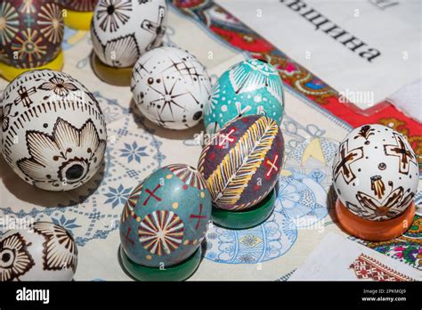 Lviv, Ukraine. 06th Apr, 2024. Traditional Ukrainian Easter eggs are …