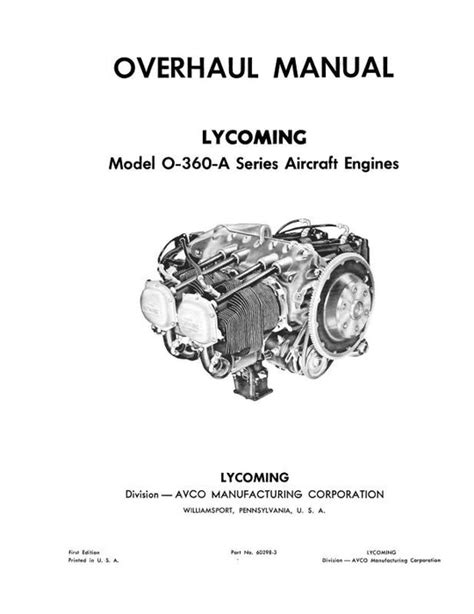 Lycoming 0 360 a series parts catalog manuals manual. - Don gustavo och bläckfisken som åt bananer.