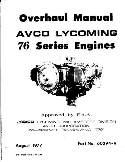Lycoming 76 series aircraft engines overhaul service shop manual download. - Crédito rural no brasil e seus efeitos sobre a agricultura gaúcha, 1965-84.