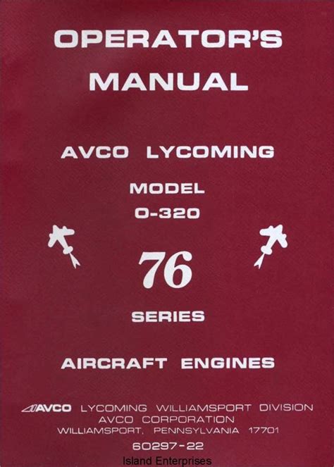 Lycoming aircraft o 320 76 series engine operator s owner s user manual. - Homelite super 2 kettensäge handbuch ut10654.