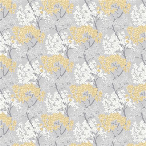 Lykke Tree by Fresco - Grey/Ochre - Wallpaper Direct