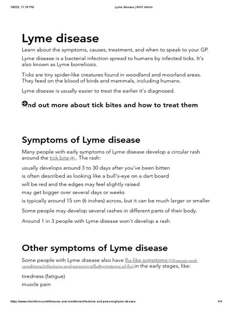 Lyme disease NHS inform