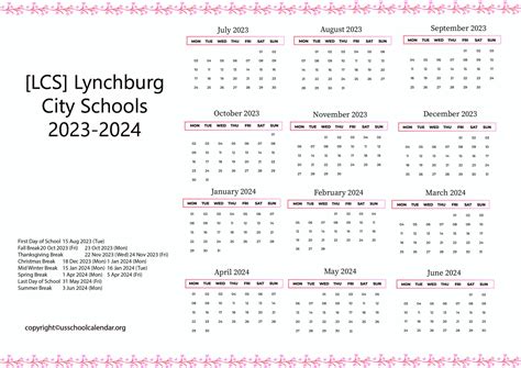 Lynchburg City Schools Calendar