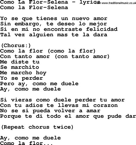 Lyrics como la flor. Things To Know About Lyrics como la flor. 
