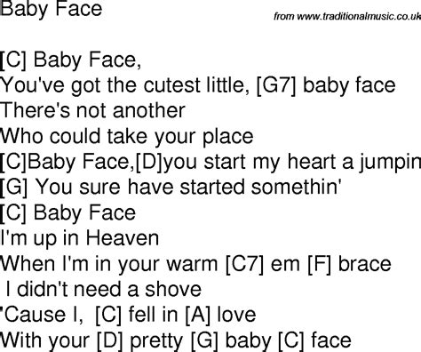 Lyrics containing the term: babyface