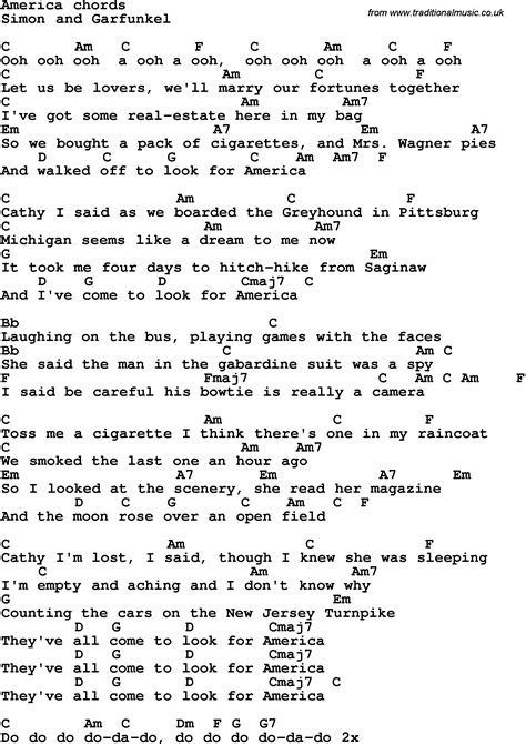 Lyrics for America by Simon & Garfunkel - Songfacts