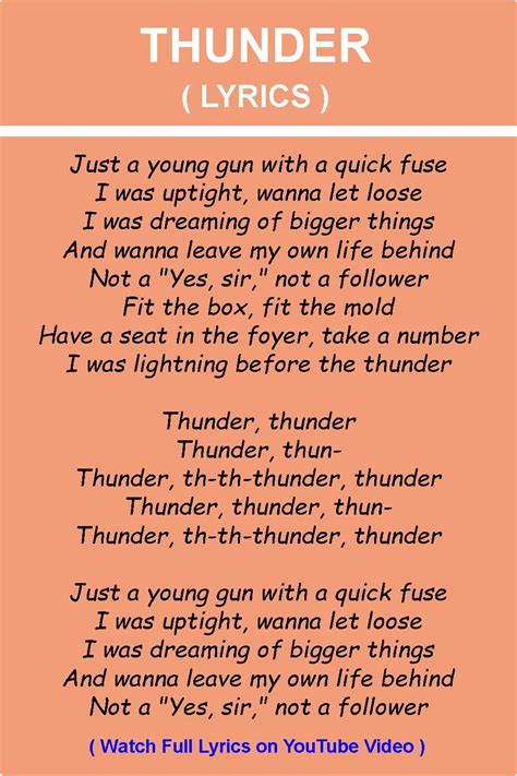 Lyrics for Thunder by Imagine Dragons - Songfacts