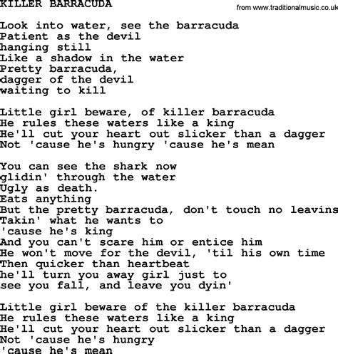 Lyrics for barracuda. Things To Know About Lyrics for barracuda. 