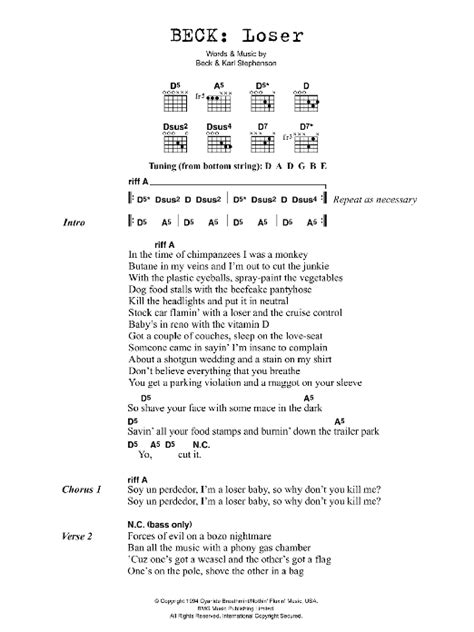 Lyrics for loser by beck. Things To Know About Lyrics for loser by beck. 