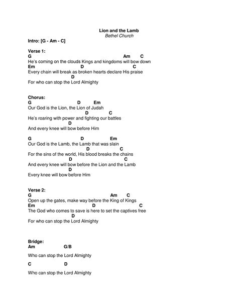 Lyrics for the lion and the lamb. Things To Know About Lyrics for the lion and the lamb. 