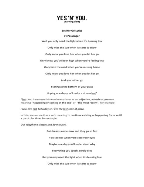 Lyrics let her go lyrics. Things To Know About Lyrics let her go lyrics. 
