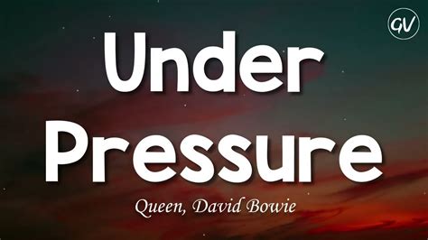 Lyrics of under pressure. [Verse 1] You have to learn to pace yourself Pressure You're just like everybody else Pressure [Chorus] You've only had to run so far so good But you will come to a place Where the only thing you ... 